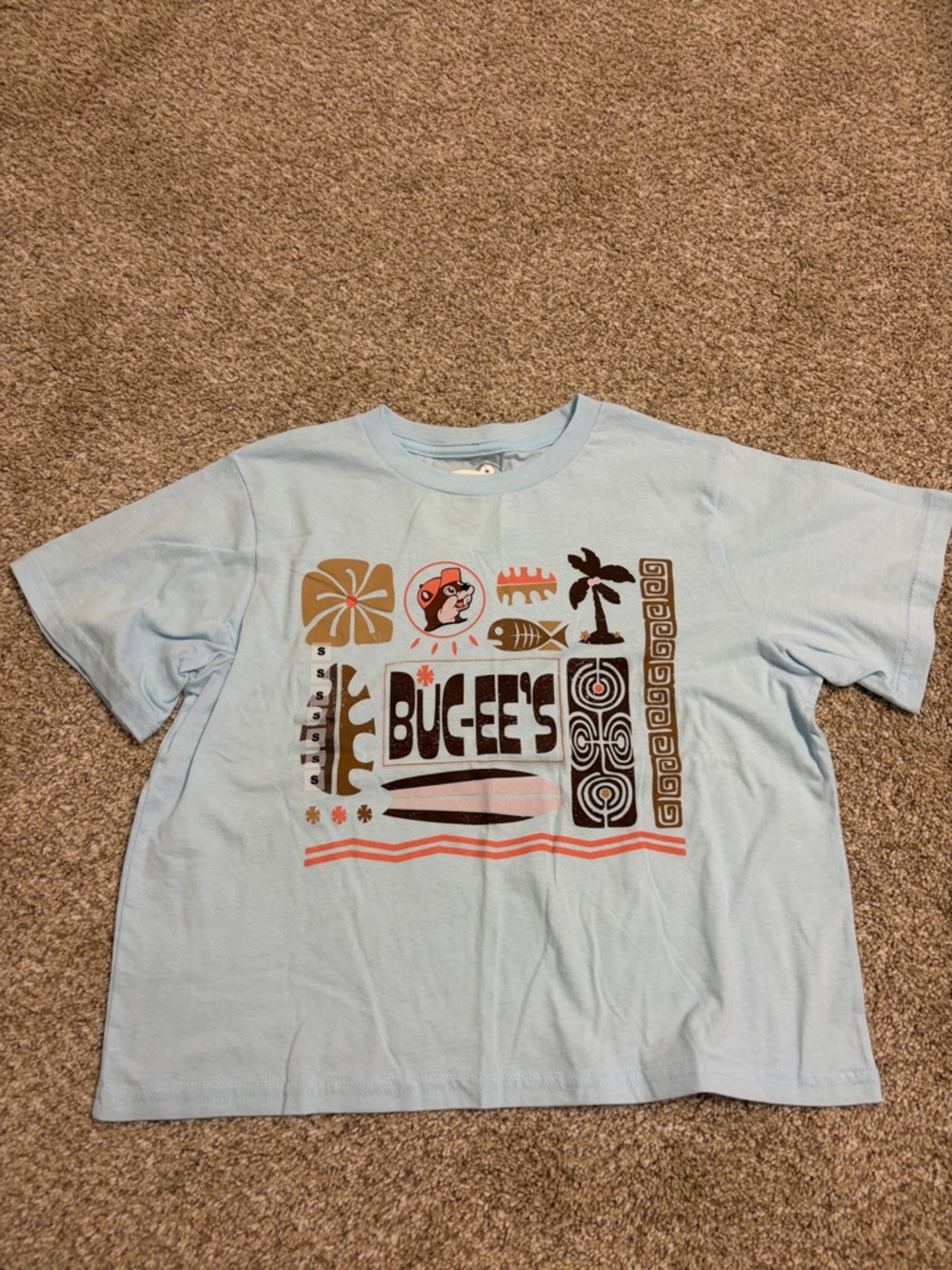 Buc-ee's Light Blue Graphic Short Sleeve Tee
